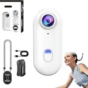 Stallion Frames Body Camera, Nexo25 1080p/4k Thumb Action Camera, with Audio & Video Recording, Waterproof Wearable Action Cam with Magnetic Clip for Outdoor Sports (White*Standard,4k)
