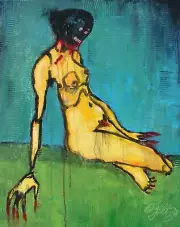 Modernist ABSTRACT Painting Expressionist FIGURE Modern Art FREAK FOLTZ