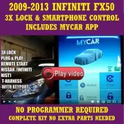 Plug & Play Remote Start Fits 2010 INFINITI FX50 includes MYCAR SMARTPHONE APP