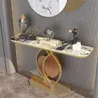 Luxurious Marble Console Entryway Table Narrow Long Sofa Accent Table Solid Base