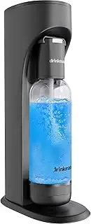 [DrinkMate] OmniFizz Sparkling Water and Soda Maker, Carbonates Any Drink Without Diluting It, CO2 Cylinder Not Included (Matte Black), Australia Model