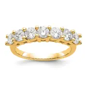 1.40ct. CZ Solid Real 14K Yellow Gold 7-Stone Wedding Band Ring