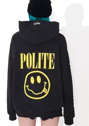 [Polite] Smiley Pullover Hoodie