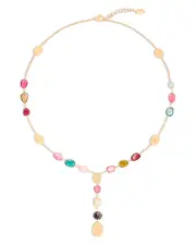 Marco Bicego 18K Yellow Gold Lunaria Tourmaline Multicolor Tourmaline & Diamond Lariat Necklace, 16.5-18