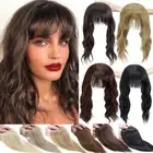 Clip In Topper Hair Half Full Wigs Hairpieces Natural Straight with Thin Fringe