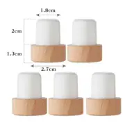 5X Glass Bottle Wood Stopper Sealed Cork Bung Plug Wine Glass Bottles Lid Decor