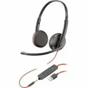 POLY Blackwire C3225 Stereo USB-A 3.5mm Computer Phone Headset with Case NEW