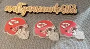 Football helmet red + white acrylic flatback badge reels