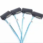 Mini SAS HDD SFF-8643 to 4 SFF-8482 Connector with Power Port Hard Drive 0.5M