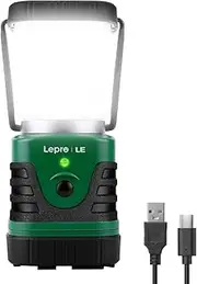 LE Rechargeable Camping Lantern, 1000 Lumen LED Outdoor Lights, 4 Modes Emergency Light, Water Resistant Tent Light for Camping, Hiking, Fishing, Power Cuts and More