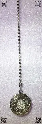 Handcrafted Silver Locket Air Freshener Essential Oil Fan Pull Made W Swarovski