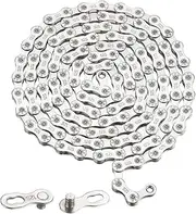 9 Speed Bike Chain 1/2" x 11/128" 116 Links Electroplated Rust Proof Mountain Bike Carbon Steel Road Shifting Chain Lightweight Cycling With Power Lock Connector
