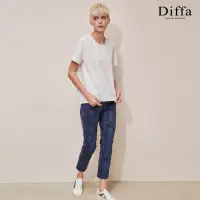 在飛比找momo購物網優惠-【Diffa】丹寧面感貼袋設計長褲-女