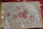 Mikasa Rosella Pink Rose Scalloped Glass Serving Platter 16"
