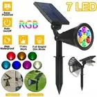 7 LED Solar Flood Light RGB Spotlight Tree Lawn Lamp for Pond Garden Adjustable