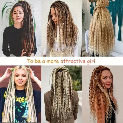 60cm Double Ended Dreadlocks Extensions 0.6cm Boho Curly Locs Synthetic Dreads