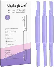 Dermaplane Razor for Women Face & Eyebrow - Dermaplaning Tool for Peach Fuzz Facial Hair Removal,High Precision Blade for Smooth Skin (Purple, 3 Count)