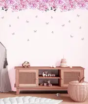 Flower Clouds Runner Australian Design Hand Painted Peel & Stick, Removable Wall Decal. Nursery, Kids Playroom, Kids Teens Bedroom