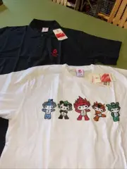 Two NWT 2008 Beijing Olympic shirts size XXL Blk Polo/wht.tshirt