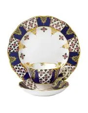 [Royal Albert] Regency Blue 1900 Teacup Saucer & Plate White