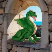 Old Norse Icelandic Dragon Statue Medieval Castle Guardian