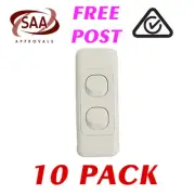10 x 2 Gang 2 Way Architrave Switch - WHITE - Electrical Light Switch - SAA
