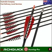 ARCHQUICK 12x 31.5" CARBON ARROWS FEATHER RECURVE BOW HUNTING TARGET SP500