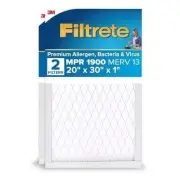 Filtrete 20x30x1 AC Furnace Air Filter, MERV 13, MPR 1900, Premium Allergen,...