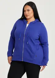 [Taking Shape] Taking Shape Active Hooded Jacket Size 14 in Sapphire, Cotton - Plus Size Women's Clothing Sapphire