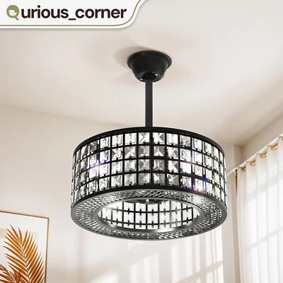 18" Ceiling Fan Caged Style Chandelier Remote Control Reversible for Winter