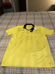 ADIDAS CLIMALITE SOCCER REF 18 JERSEY SHIRT-LARGE-YELLOW-NEON-NEW WITH TAGS