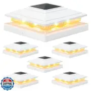 APONUO Solar Fence Post Lights 6 Pack - 4x4 Post Solar Lights IP64 Waterproof