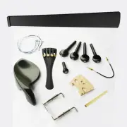 1/2 Violin Ebony Fitting Fingerboard Chinrest Pegs Carbon Fiber Tailpiece Tuner