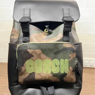 [二手] COACH 迷彩後背包（專櫃購買）（無瑕疵，無使用痕跡）（9.9成新） 旅遊必備 大容量後背包