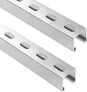 5 Feet Length Strut Channel Trolley Track,1-5/8" high and Wide 12 Gauge Metal Steel u Channel with Short Slotted Back Channel - Pre-Galvanized Zinc Finish for Durability (Pack of 2)