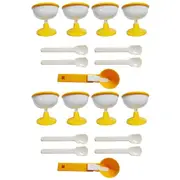 18pc Plastic Cup/Spoons/Scoop for Ice Cream Fruit Salad Dessert Tableware Set