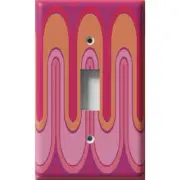 SnazzySwitch Red Retro Waves Decorative Light Switch Plate Cover