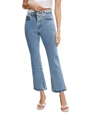Good American Good Legs Cropped Mini Boot Leg Jeans in Blue670