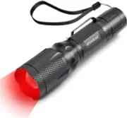 Red Flashlight Bright White High/Low Power Zoom Lens Waterproof LED Small Torch
