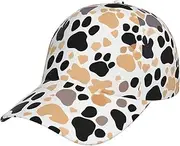 [YANYU] Cute Dog Paw Prints Print Adjustable Snapback Hat Baseball Cap Comfortable and Stylish for Men and Women Black, Black, One Size