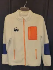 NWT BOYS GYMBOREE FLEECE JACKET, SIZE XL (14), FULL ZIP, IVORY, NAVY, ORANGE...