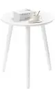 Apicizon Small Round Side Tables End Table Bedroom, White Nightstand Bedside ...