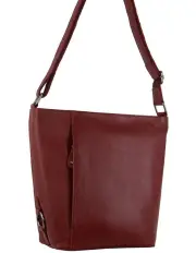 [Milleni] Nappa Leather Bucket Cross-Body Bag in Red