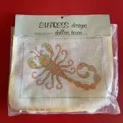 Vintage Scorpio Zodiac Astrology Sign Needlepoint Kit Canvas Unworked