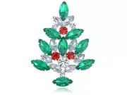 Marquise Clear Crystal Rhinestone Christmas Tree Holiday Fashion Pin Brooch