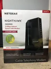 NETGEAR Nighthawk CM2050V DOCSIS 3.1 Multi-Gig Voice Cable Modem w/ Power Cord