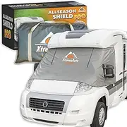 Xtremeauto External Zip Turn Down Silver Thermal Screen Cover for Fiat Ducato, for Peugeot Boxer, for Citroen Relay X250/290 (2006-2025) - Campervan Motorhome Cab Insulation Blind Windscreen Cover