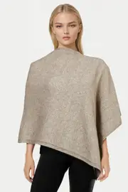 Mocha McDonald Possum Merino Self Pattern Poncho