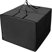 Outdoor Cushion Storage Bag, Patio Cushion Storage Waterproof with Zipper and Handles, Large Outdoor Storage Cover Square for Seat Furniture Pillow Christmas Tree 32 x 32 x24 Inches (Black)