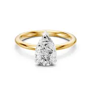 2.00ct Pear Solitaire Laboratory Grown Diamond Ring in 18kt Yellow Gold